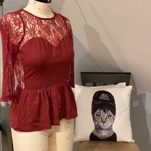 Guess lace peplum top